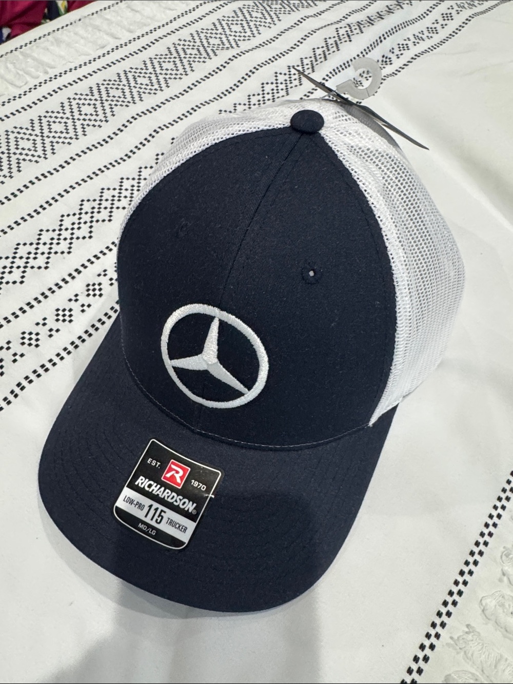 Mercedes-Benz Black and White Trucker Hat by Richardson